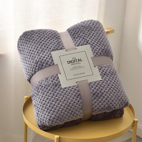 Tyk fleece-tæppe til baby 100x150 cm Farverigt isoleret tæppe Termotæppe til barnevogn og tremmeseng Til nyfødte mørkelilla
