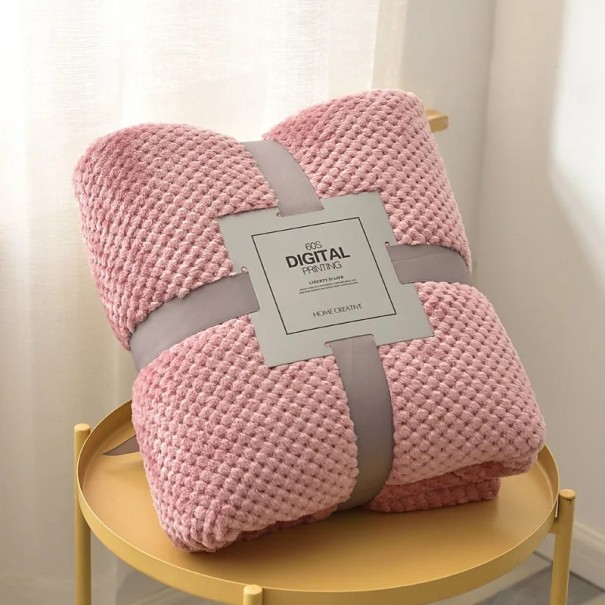 Tyk fleece-tæppe til baby 70x100 cm Farverigt isoleret tæppe Termotæppe til barnevogn og tremmeseng Til nyfødte gammelrosa