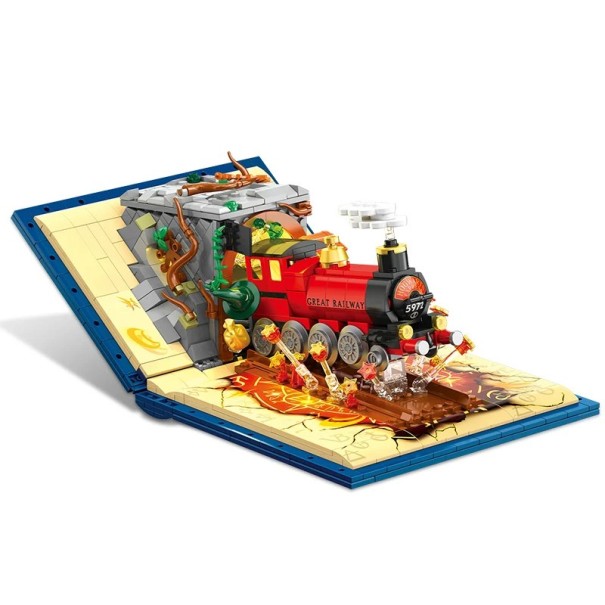 Tylypahkan pikajunan rakennussarja 17,6x28,6x12 cm 889-osainen junamalli kirjasta Rakennussarja Harry Potter -faneille The Wizarding World of Building 1