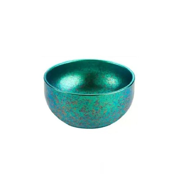 Tytanowa filiżanka do herbaty 50 ml 3,3 x 6 cm Czysty podwójnościenny mały kubek z tytanu do herbaty, kawy i degustacji napojów zielony