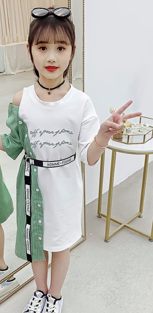 Tyttöjen mekko N109 vihreä 12