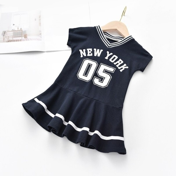 Tyttöjen mekko N432 tummansininen 2