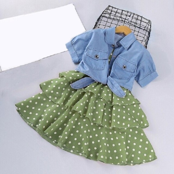 Tyttöjen mekot ja paidat L1340 vihreä 7