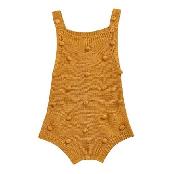 Tyttöjen neulottu body L1388 tummankeltainen 6-9 kuukautta