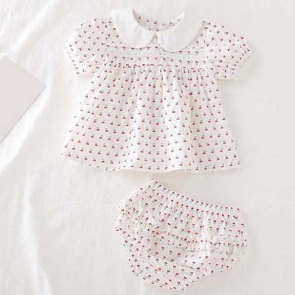 Tyttöjen pusero ja shortsit L1367 12-24 kuukautta C