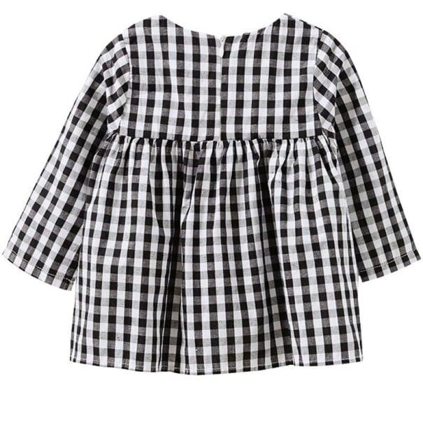 Tyttöjen ruudullinen mekko N126 musta 2