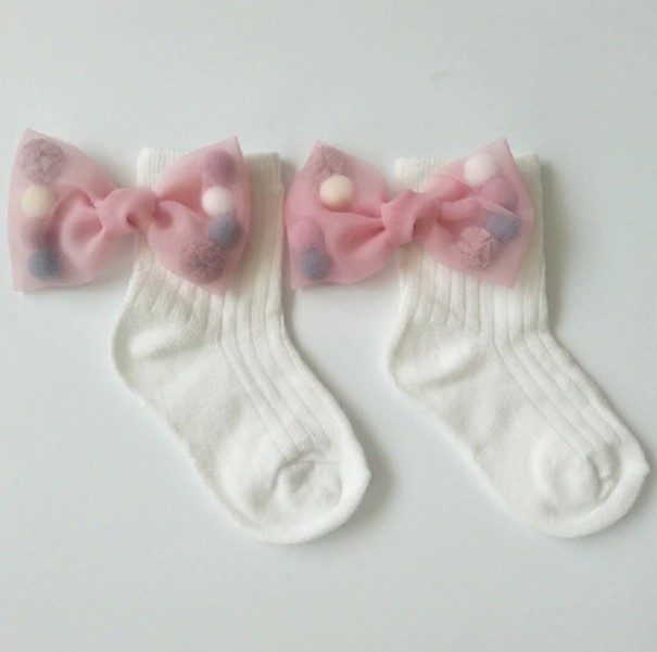 Tyttöjen sukat rusetilla A777 1-3 vuotta 4