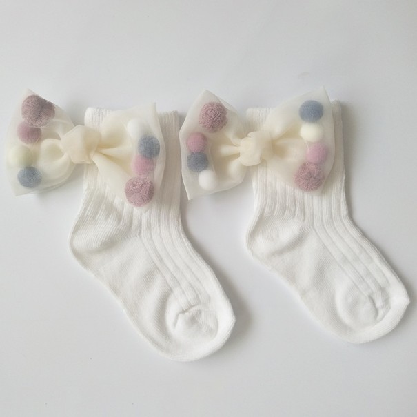 Tyttöjen sukat rusetilla A777 5-7 vuotta 2