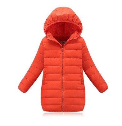 Tyttöjen talvitakki hupulla J2900 oranssi 6
