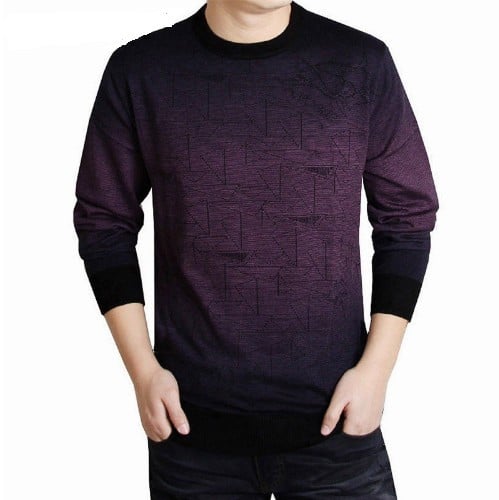Tyylikäs miesten neulepusero - Violetti J3350 XS
