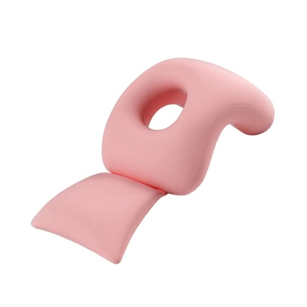 U-formet pude med hul til ansigtet Ergonomisk hovedstøtte Massagepude Memory-skum Åndbart materiale Komfortabel hvile rosa