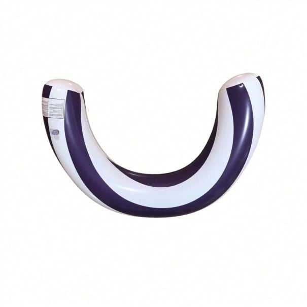 U-förmiger aufblasbarer Reifen gestreift 75 x 15 cm aus PVC Schwimmhilfe für den Pool und zum Baden Unterstützung im Wasser für komfortable lila