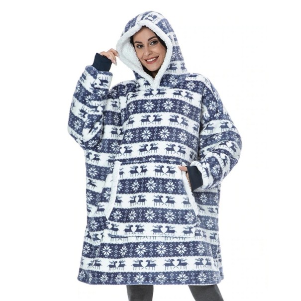 Übergroße Sweatshirtdecke mit Ärmeln P3998 blau