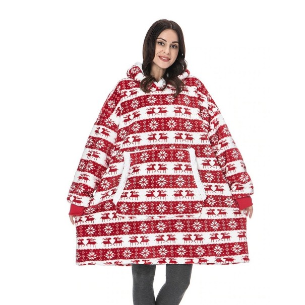 Übergroße Sweatshirtdecke mit Ärmeln P3998 rot