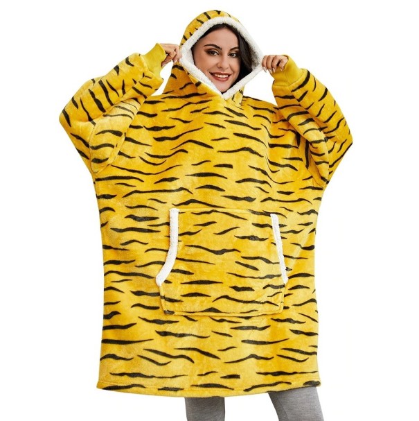 Übergroße Sweatshirtdecke mit Ärmeln P3999 gelb