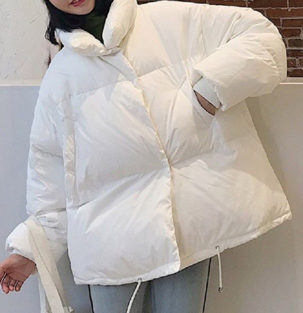 Übergroße Winterjacke für Damen weiß L