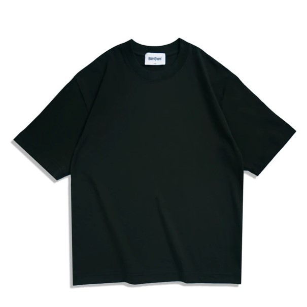 Übergroßes Kurzarm-T-Shirt für Damen, einfarbig, lockeres T-Shirt mit O-Ausschnitt, lässige Oversize-Passform, gerollte Ärmel, bequem, modisch schwarz XXL