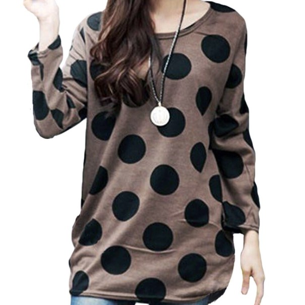 Übergroßes Polka Dot-T-Shirt für Damen L