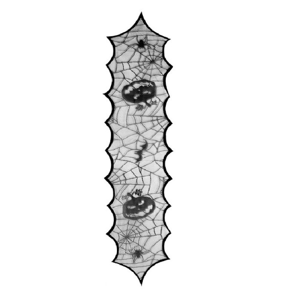 Ubrus běhoun s pavučinou a dýní 177 x 47 cm 1