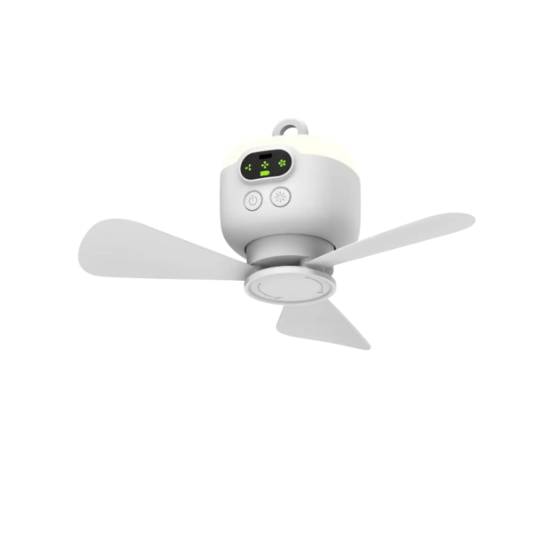 Udendørs campingventilator bærbar loftsventilator 8000mAh genopladeligt batteri fjernbetjening 3 hastigheder støjsvag drift 1