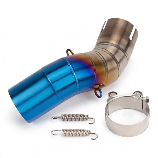 Udstødningsadapter til motorcykel Kawasaki Z900 2017–2021 Forbindelsesrør 51 mm Midterdel Blå Med fjedre og klemme 1