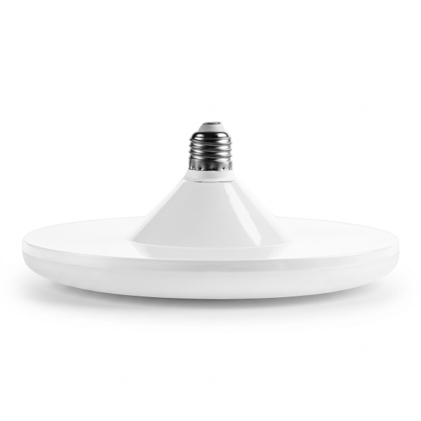 UFO Pære E27 Flad rund form med konisk fatning 60 W 18,5 x 9 cm Aluminium og polykarbonat Hvid udførelse Til netspænding 220 V 1