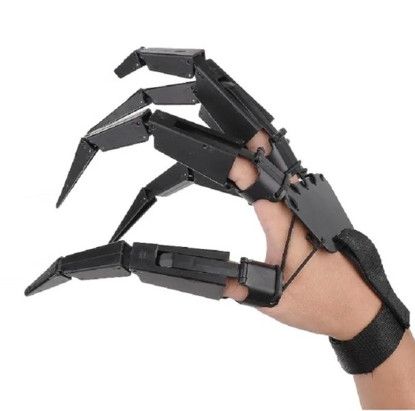 Uhyggelige kunstige fingre til venstrehåndet Halloween-kostume Sorte bøjelige klik-på-kløer Plast Holdbare fingerforlængelser til venstrehåndet Halloween-rekvisit 19,2 x 3,2 x 14 cm 1