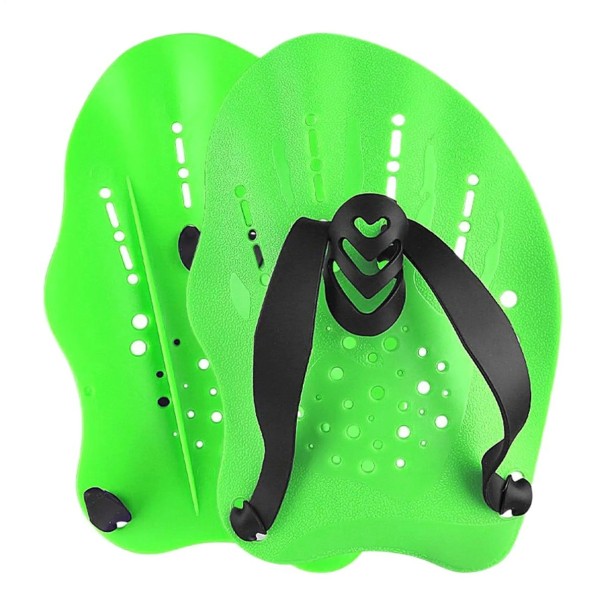 Uimaharjoitteluhanskat 18,5 x 12,4 cm Säädettävillä hihnoilla varustetut käsihanskat Voimaharjoittelupaddlet uintiin ja harjoitteluun vihreä