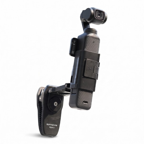 Uittrekbare draaibare magnetische houder Sunnylife MJ951 met klem en kantelarm Zwart Voor een pocketcamera Voor opnames vanuit het perspectief 1