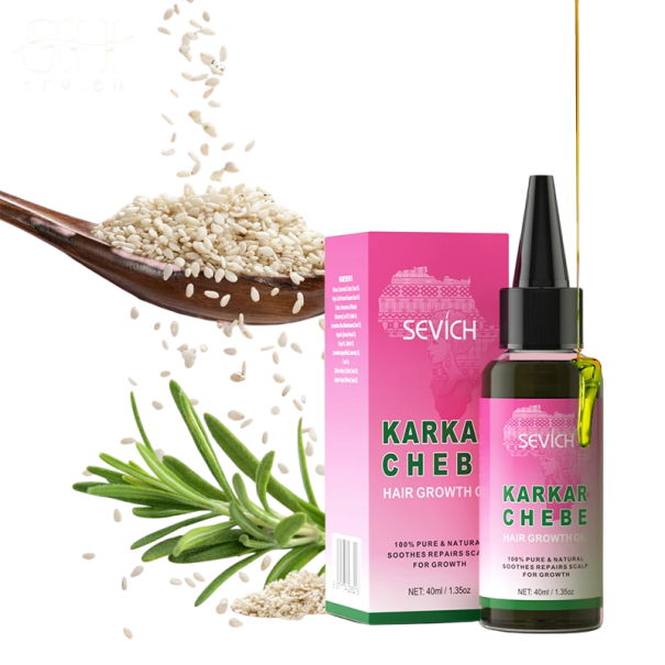 Ulei de păr Karkar Chebe 40 ml Îngrijire regenerantă naturală Susținerea creșterii părului Îmbunătățirea structurii și calității părului Ulei nutritiv 1
