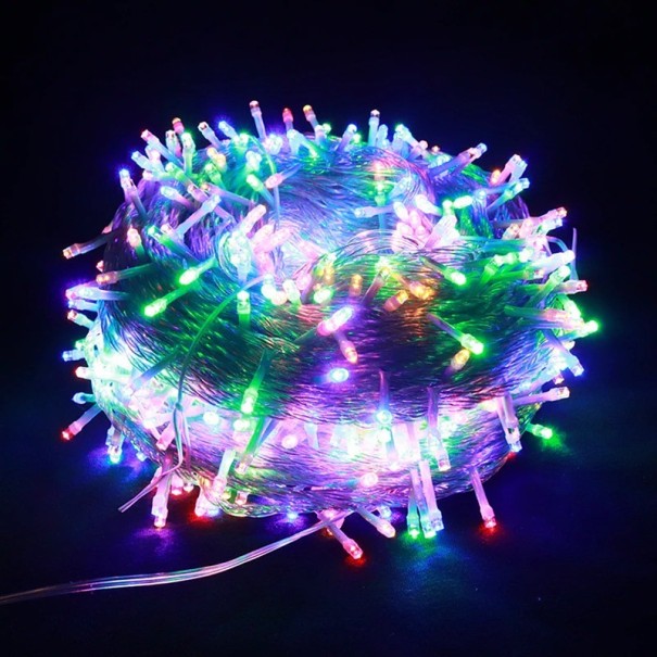 Ulkokäyttöön tarkoitettu LED-ketju 20 m 200 diodia monivärinen