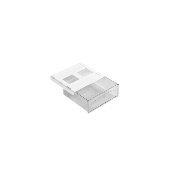 Úložný box pod stůl s vysouvací zásuvkou 24x21x6,2 cm PET organizér na drobnosti a kancelářské potřeby pro pracovní stůl bílá