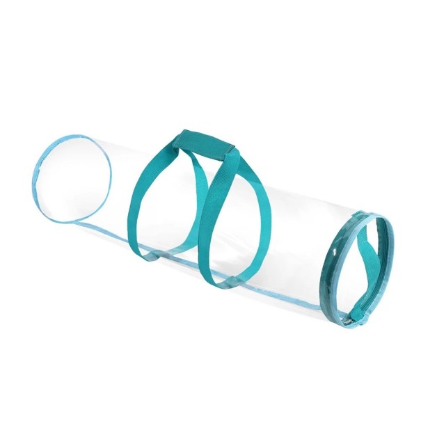 Úložný vak na balicí papíry 80×22 cm PVC průhledný vak s rukojetí přenosný obal na role balicího papíru tyrkysová