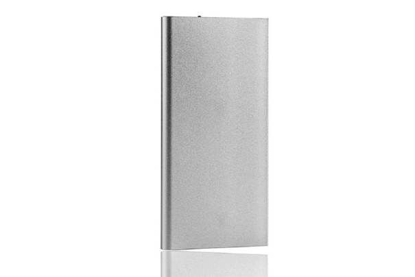 Ultra cienki power bank 20000 mAh srebrny