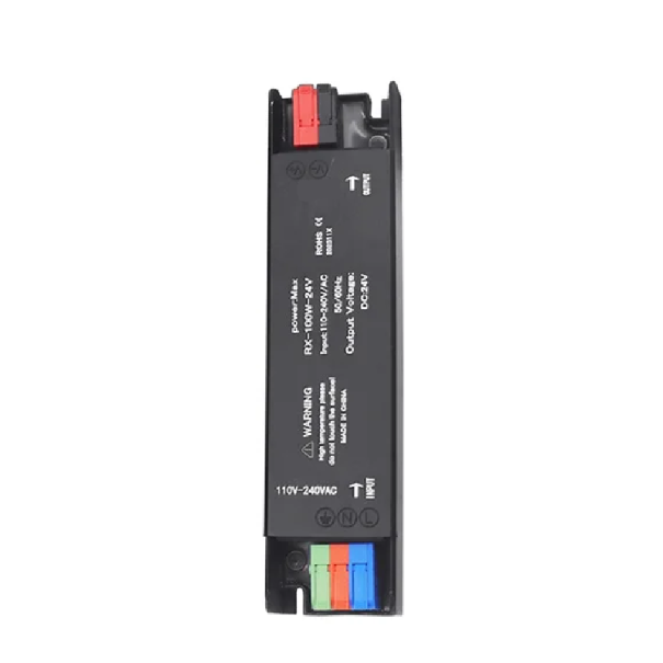 Ultra tenký LED napájací transformátor 100W 24V DC Osvetľovací adaptér Hliníkové puzdro AC 110–240V Rozmery 144x40x24 mm 1