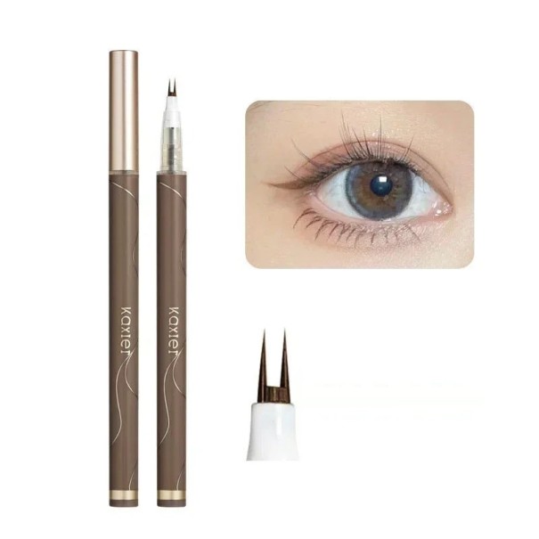 Ultracienki eyeliner w płynie z podwójną końcówką do cieniowania dolnych rzęs Slim Liner Pen coffee