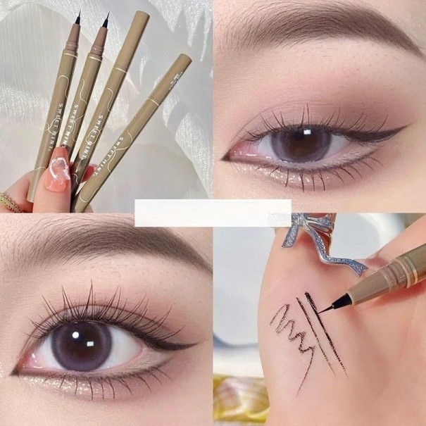 Ultradunne eyeliner Waterdichte eyelinerpen Dun oogpotlood Black