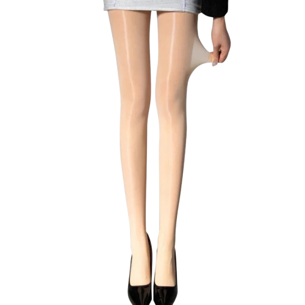 Ultradünne Glanzstrumpfhose Schmale Passform mit seidiger Optik Zarte Strumpfhose für Kleider und Röcke Formende und bequeme Unterwäsche beige