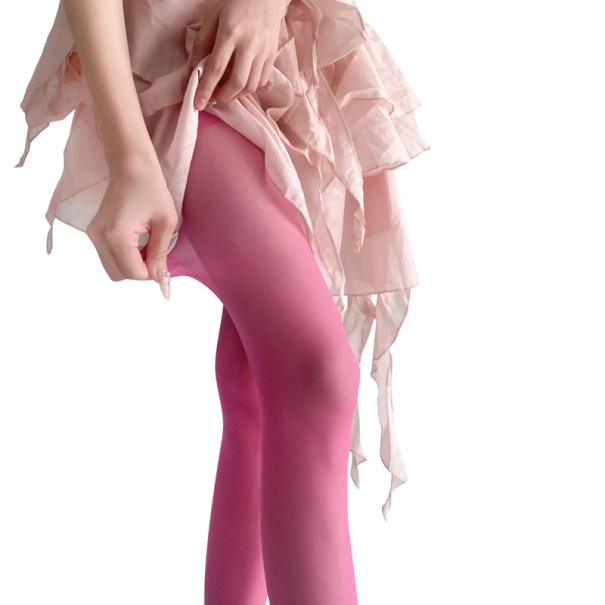 Ultradünne transparente Damen Nylonstrümpfe Feine elastische Strumpfhose Unsichtbare Nylons für den Alltag rosa