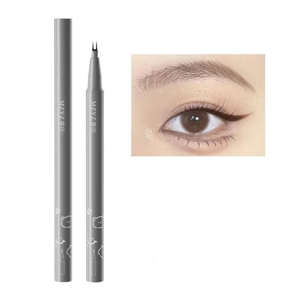 Ultradünner flüssiger Eyeliner mit zwei Spitzen für Liner Lower Lashes Slim Liner Pen Gray-Brown