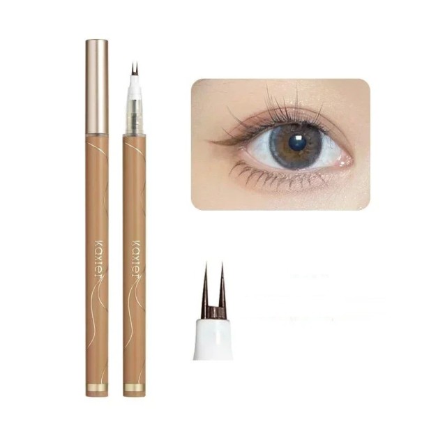 Ultradünner flüssiger Eyeliner mit zwei Spitzen für Liner Lower Lashes Slim Liner Pen Tea Brown