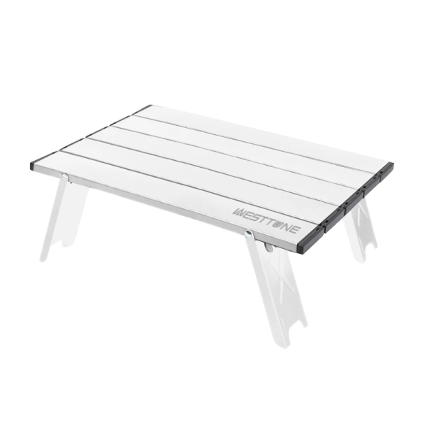 Ultrakevytettävä taitettava alumiinipöytä 39,5 x 28,5 x 13 cm Leirintäkäyttöön tarkoitettu kannettava pöytä, jonka kantavuus on 10 kg ja mukana matkakassi hopeinen