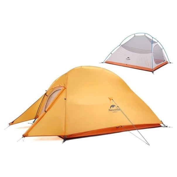 Ultrakönnyű stan pro 2 osoby 200 x 210 x 125 cm z odolného 210T poliészterből Három évszakos túrasátor gyalogos kirándulásokhoz narancs