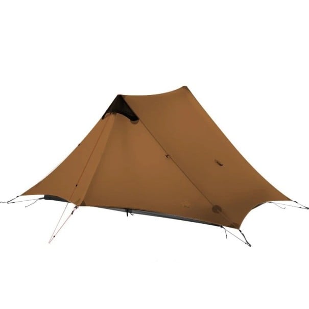 Ultralehký stan pro 1 osobu 270 x 220 x 125 cm 15D silikonový nylon Čtyřsezónní expediční stan pro horské výpravy a cestování hnědá