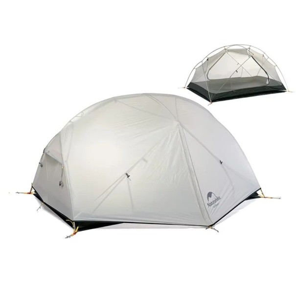 Ultraleichte tent voor 2 personen 210 x 255 x 100 cm grijs van duurzaam 20D nylon Drieseizoenen wandel tent voor expedities en dagtochten 1