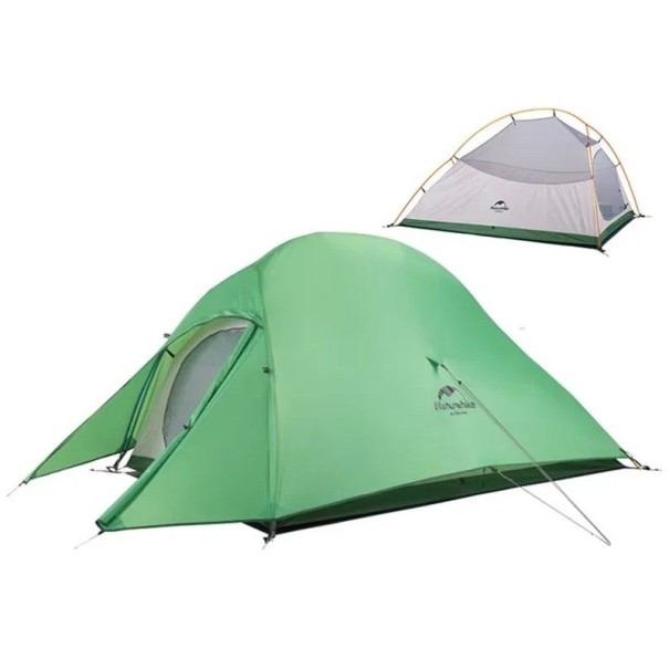 Ultraleichter Zelt für 2 Personen 200 x 210 x 125 cm aus strapazierfähigem 210T Polyester Dreijahreszeiten-Trekkingzelt grün