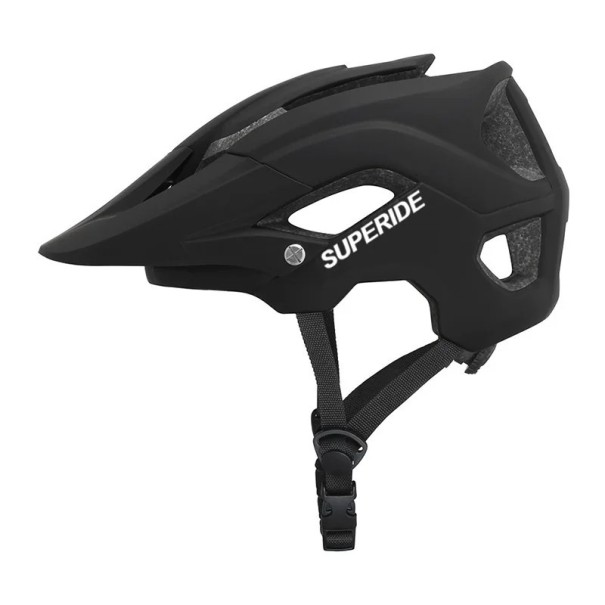Ultralet MTB XC cykelhjelm med 15 ventilationshuller. Åndbar hjelm med roterende hjul og aftagelig inderpolstring. sort L (58-62 cm)