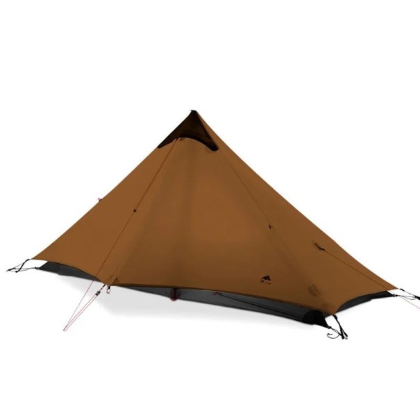 Ultralet telt til 1 person 210 x 245 x 125 cm 15D nylon Tre-sæsoners turisttelt til vandreture og daglange rejser brun