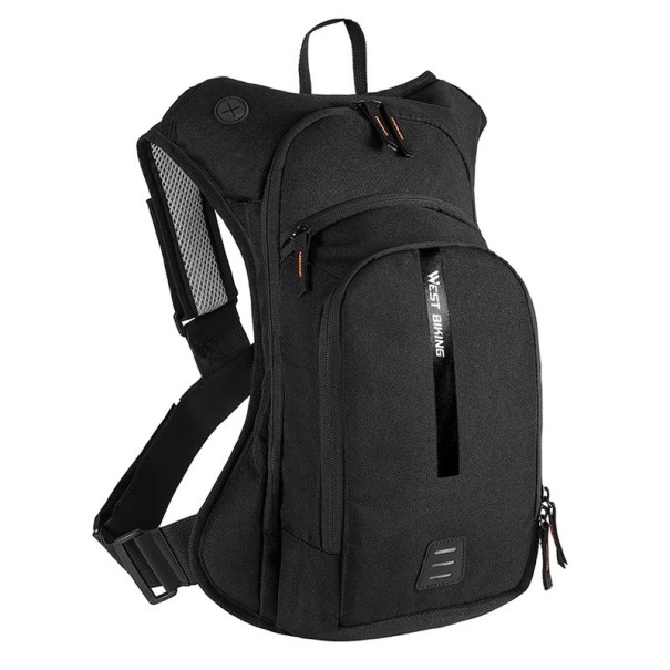 Ultraleve mochila de ciclismo 10 l Mochila desportiva preta com design reflexivo Alças em X Abertura para auriculares Respirável 31×12×44 cm 1