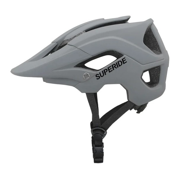 Ultralichte MTB XC-fietshelm met 15 ventilatiegaten Ademende helm met draaiwiel en uitneembare binnenvoering grijs L (58-62 cm)